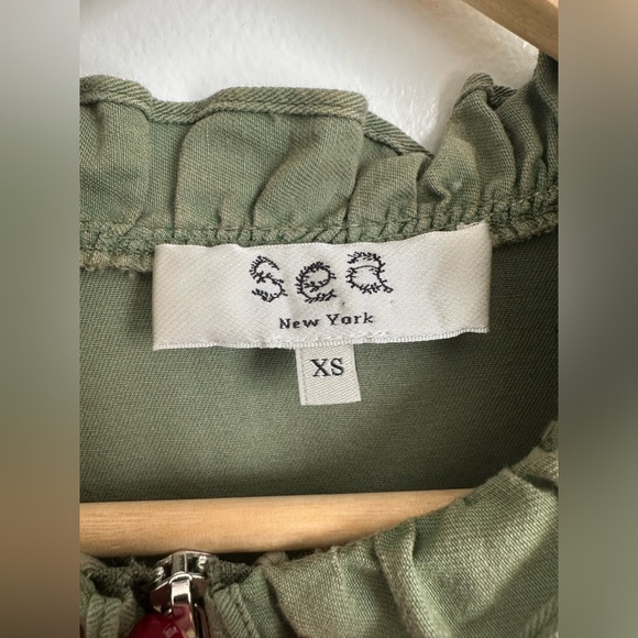 sea new york stan sandwashed zip front midi dress in cactus | size XS - Picture 5 of 8